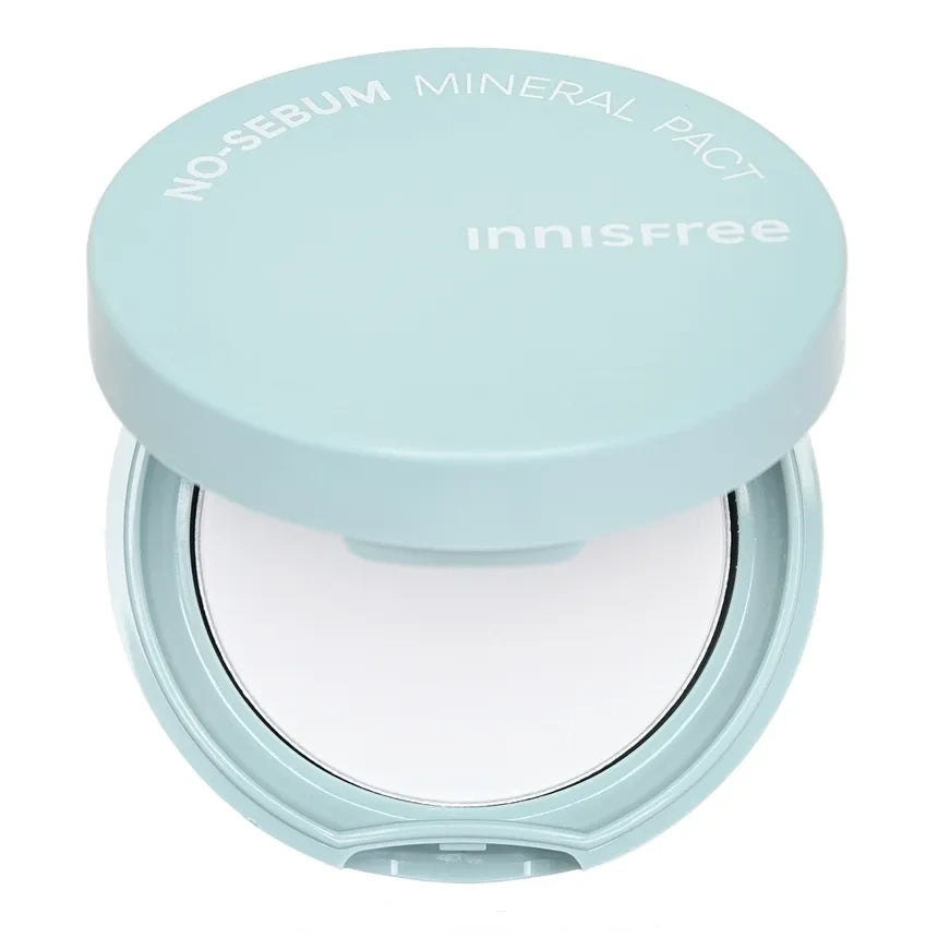 Innisfree No Sebum Mineral Pact – mattierender, porenverfeinernder Mineralpuder für ein glanzfreies Finish, Produktfoto bei Chic & Glow.