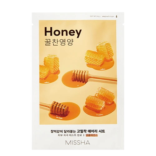 Missha Airy Fit Sheet Mask Honey – nährende, beruhigende Tuchmaske mit Honig für trockene & empfindliche Haut, Produktfoto bei Chic & Glow.