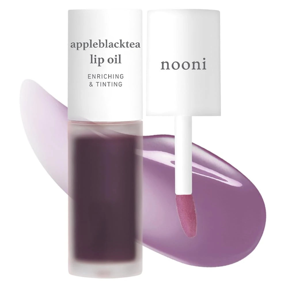 Nooni Appleblacktea Lip Oil – feuchtigkeitsspendendes Lippenöl mit sanftem Schwarztee‑Aroma für weiche, glänzende Lippen, Produktfoto bei Chic & Glow.