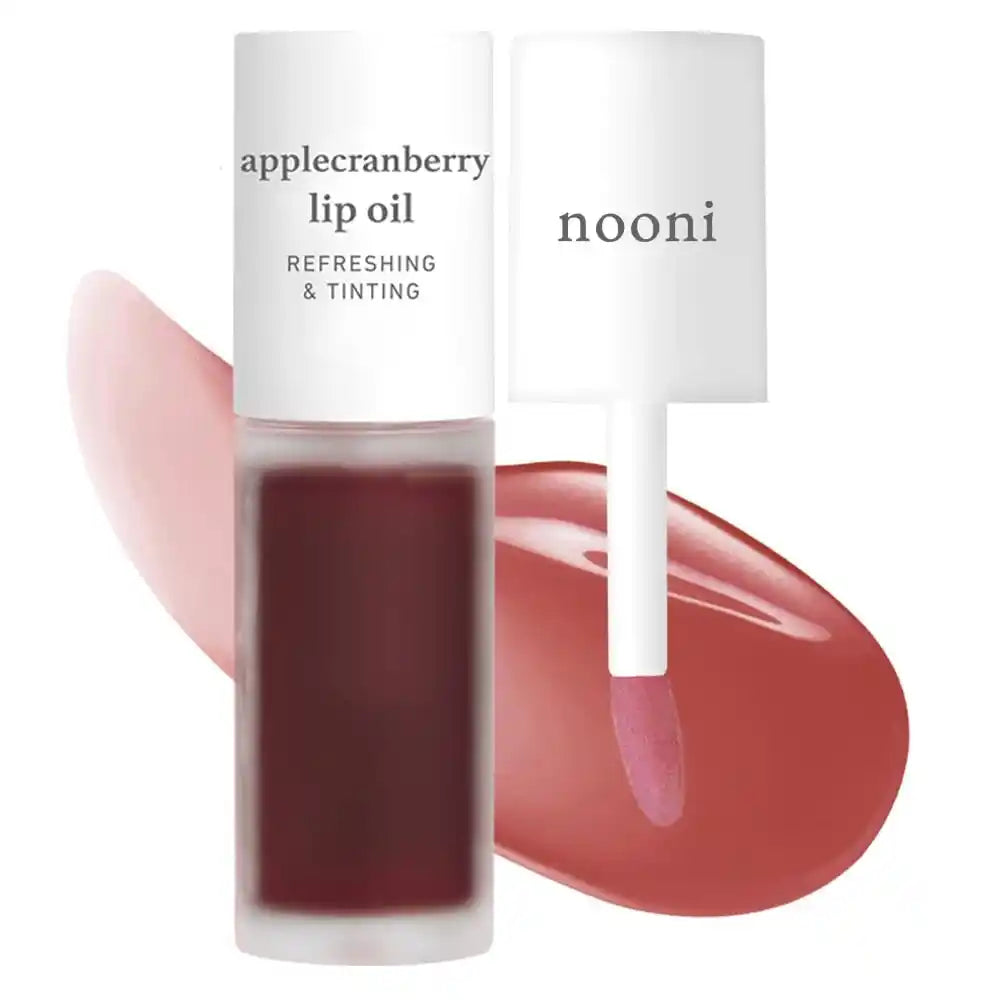 Nooni Applecranberry Lip Oil – feuchtigkeitsspendendes Lippenöl mit fruchtigem Cranberry‑Aroma für weiche, glänzende Lippen, Produktfoto bei Chic & Glow