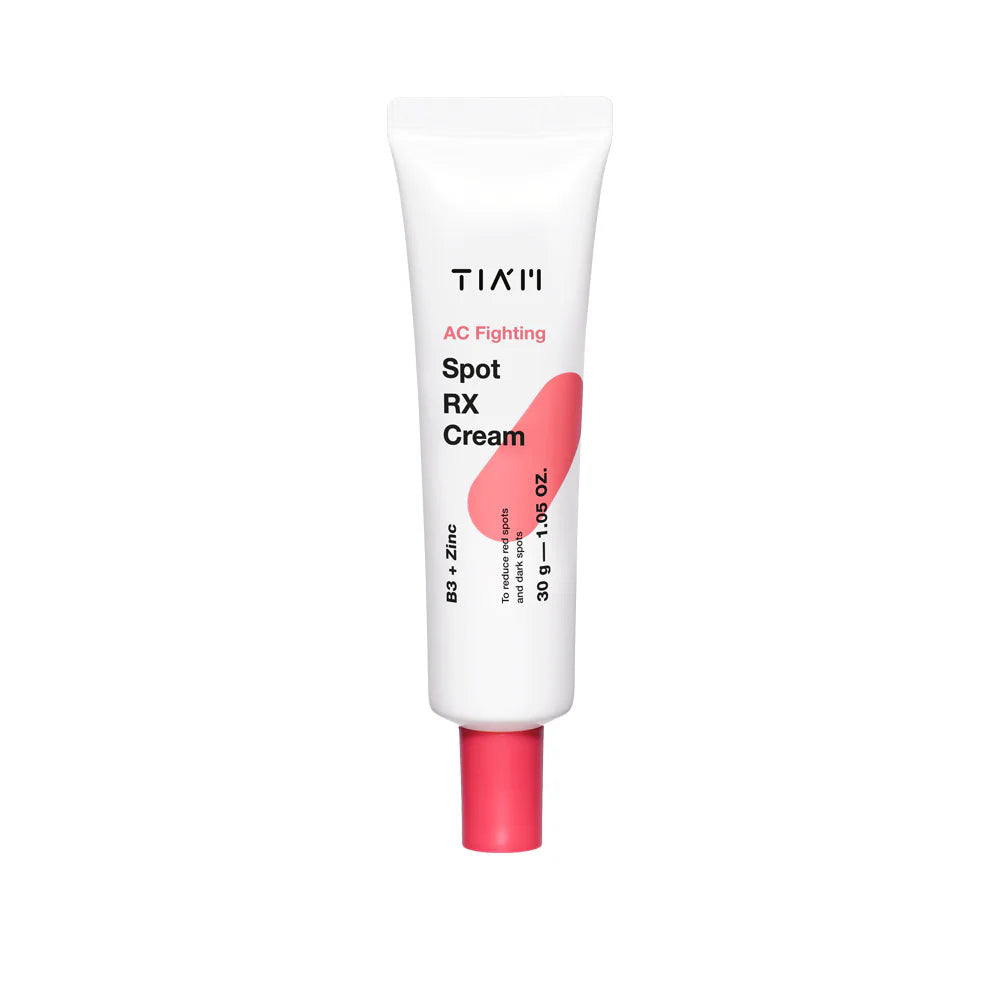 TIA’M AC Fighting Spot Rx Cream – punktuelle Akne‑Pflege mit AHA, BHA & PHA zur schnellen Reduktion von Pickeln und Rötungen, Produktfoto bei Chic & Glow.
