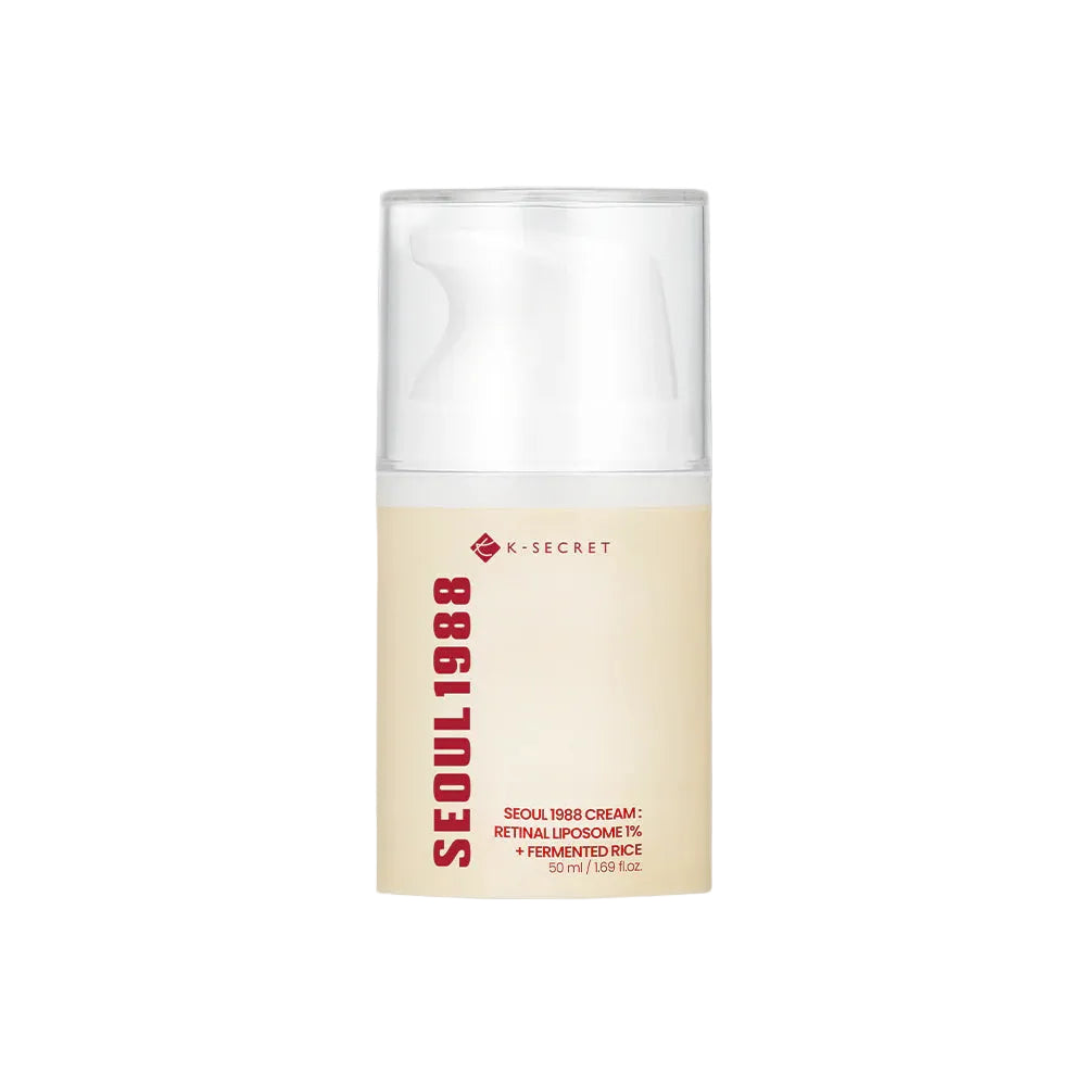 K‑Secret Seoul 1988 Cream Retinal Liposome 1% + Fermented Rice – regenerierende Anti‑Aging Gesichtscreme für glattere, strahlende Haut.