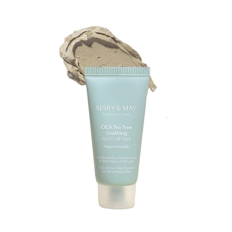 Mary & May Cica Teatree Soothing Wash Off Pack – beruhigende Wasch‑Off‑Maske mit Cica & Teebaum zur Reduktion von Rötungen und Unreinheiten, Produktfoto bei Chic & Glow.