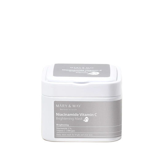 Mary & May Niacinamide Vitamin C Brightening Mask – aufhellende, glättende Tuchmasken mit Niacinamid & Vitamin C für einen ebenmäßigen Glow, Produktfoto bei Chic & Glow.