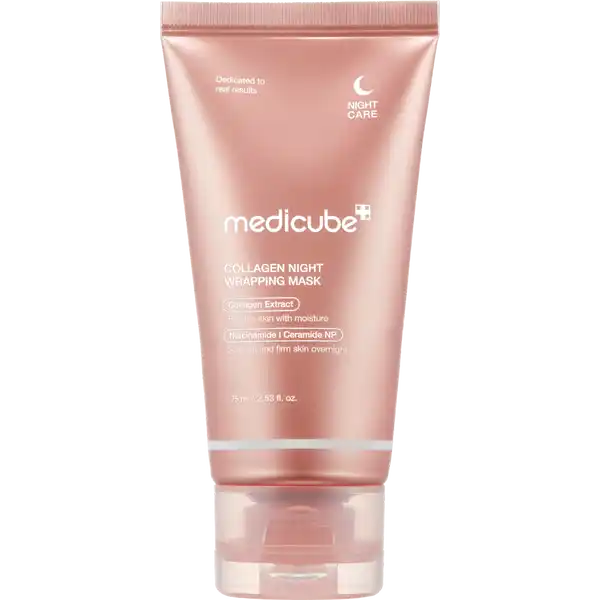 Medicube Collagen Night Wrapping Mask – straffende Overnight‑Maske mit Kollagen für pralle, glatte Haut am Morgen, Produktfoto bei Chic & Glow.