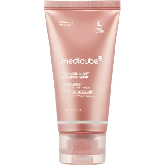 Medicube Collagen Night Wrapping Mask – straffende Overnight‑Maske mit Kollagen für pralle, glatte Haut am Morgen, Produktfoto bei Chic & Glow.