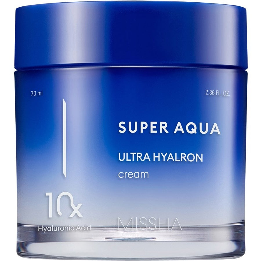 Missha Super Aqua Ultra Hyalron Cream – intensive 10‑fach Hyaluron‑Feuchtigkeitscreme für pralle, glatte Haut, erhältlich bei Chic & Glow.