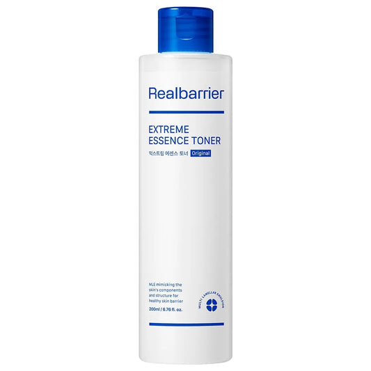 Realbarrier Extreme Essence Toner – intensiv feuchtigkeitsspendender Toner mit Ceramiden zur Stärkung der Hautbarriere, Produktfoto bei Chic & Glow.