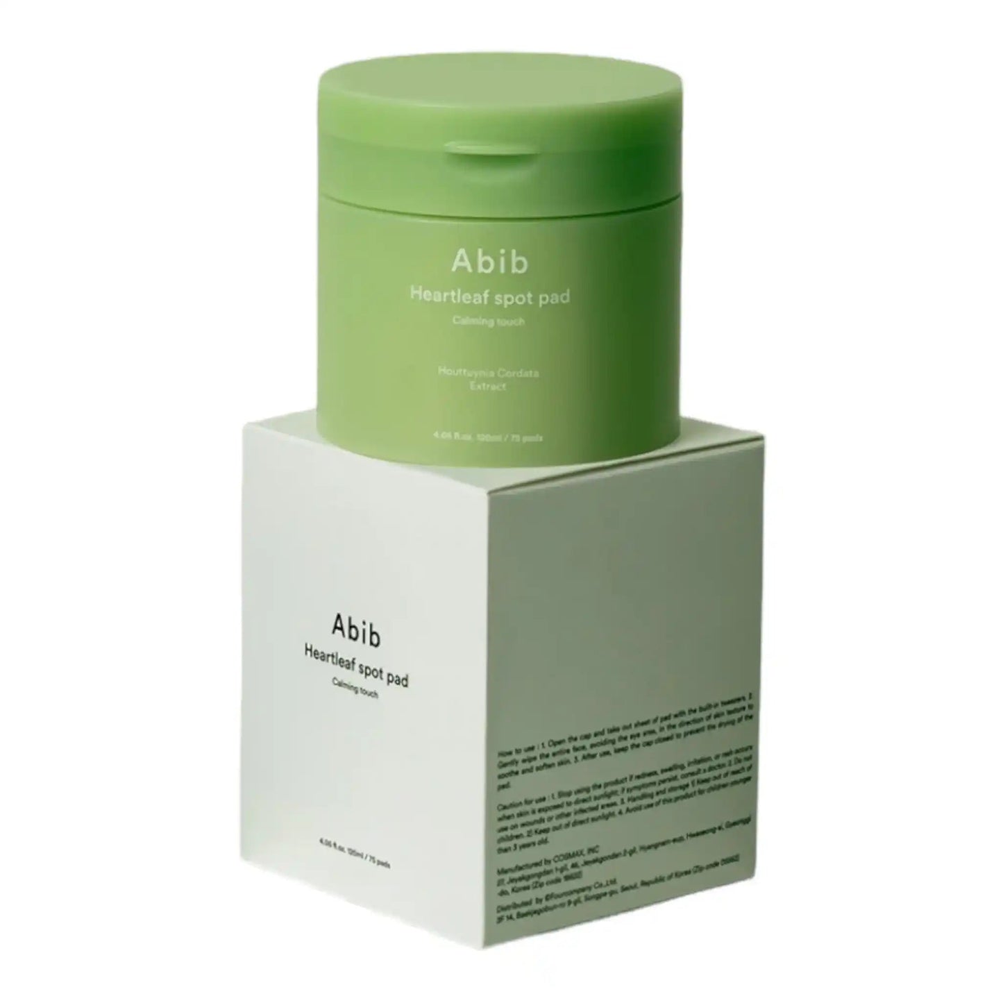 ABIB Heartleaf Spot Pad Calming Touch – beruhigende Heartleaf‑Pads zur Reduktion von Rötungen und für empfindliche Haut, Produktfoto bei Chic & Glow.