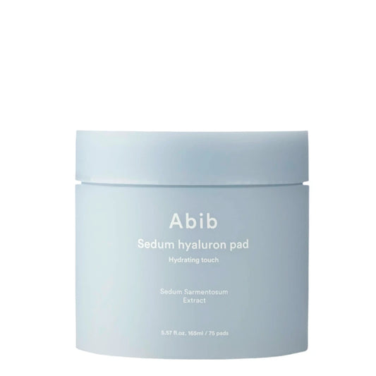 Abib Sedum Hyaluron Pad Hydrating Touch – Vorderansicht der feuchtigkeitsspendenden Toner‑Pads mit Sedum & Hyaluron, Produktfoto bei Chic & Glow.