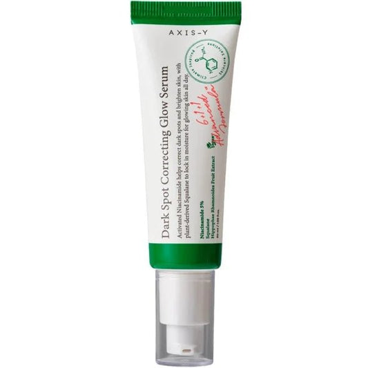 Axis‑Y Dark Spot Correcting Glow Serum – aufhellendes Niacinamide‑Serum gegen dunkle Flecken und für ebenmäßigen Glow, Produktfoto bei Chic & Glow.