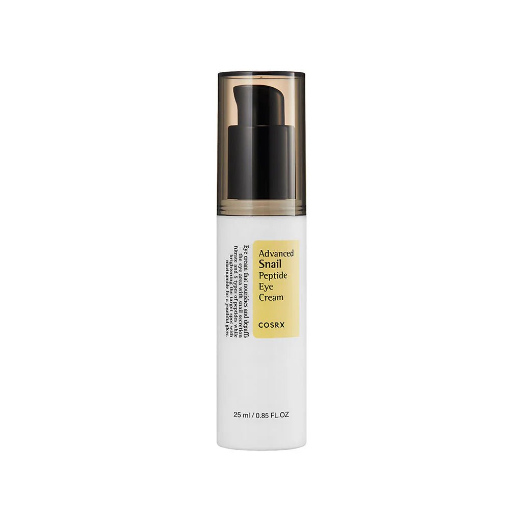Cosrx Advanced Snail Peptide Eye Cream – aufhellende, glättende Augencreme mit Schneckenschleim und Peptiden für strahlende Augenpartie.