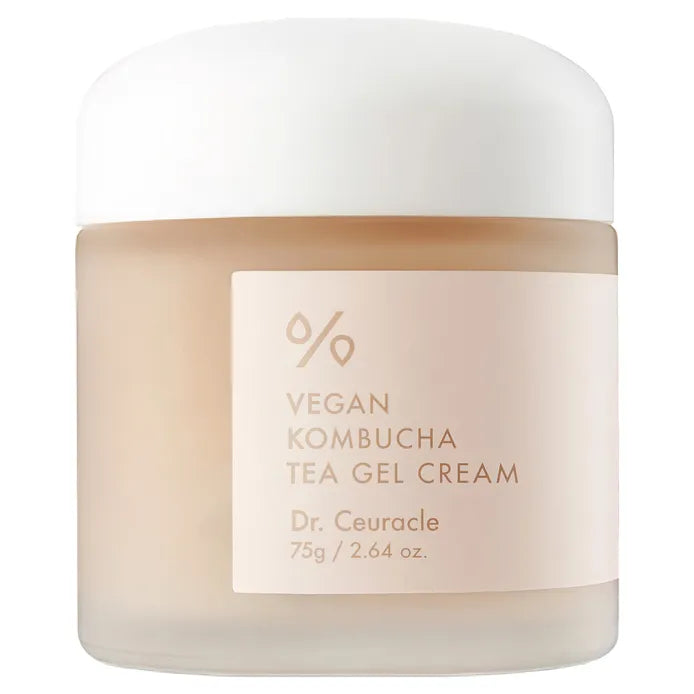 Dr. Ceuracle Vegan Kombucha Tea Gel Cream – leichte Gel‑Creme im Glas mit fermentiertem Kombucha zur Beruhigung und Stärkung der Hautbarriere, Produktfoto bei Chic & Glow.“