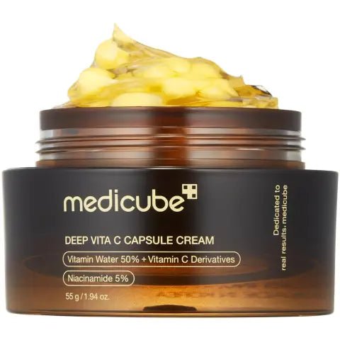 Medicube Deep Vita C Capsule Cream – aufhellende Vitamin‑C‑Kapselcreme für Glow & Pigmentflecken, Produktfoto bei Chic & Glow.
