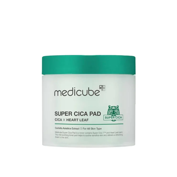 Medicube Super Cica Pad – beruhigende Toner‑Pads mit Cica zur Pflege empfindlicher, geröteter Haut, Produktfoto bei Chic & Glow.
