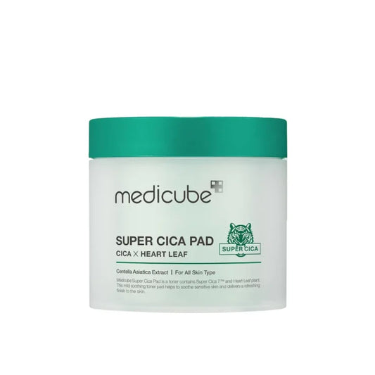 Medicube Super Cica Pad – beruhigende Toner‑Pads mit Cica zur Pflege empfindlicher, geröteter Haut, Produktfoto bei Chic & Glow.