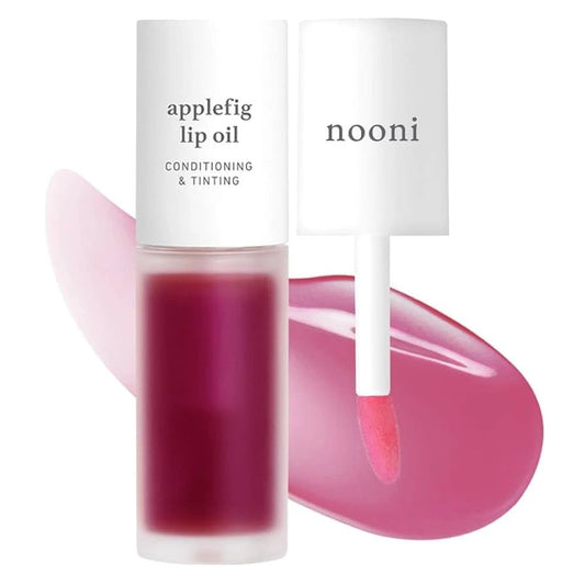 Nooni Applefig Lip Oil – feuchtigkeitsspendendes Lippenöl mit fruchtigem Figenduft für weiche, glänzende Lippen, Produktfoto bei Chic & Glow.
