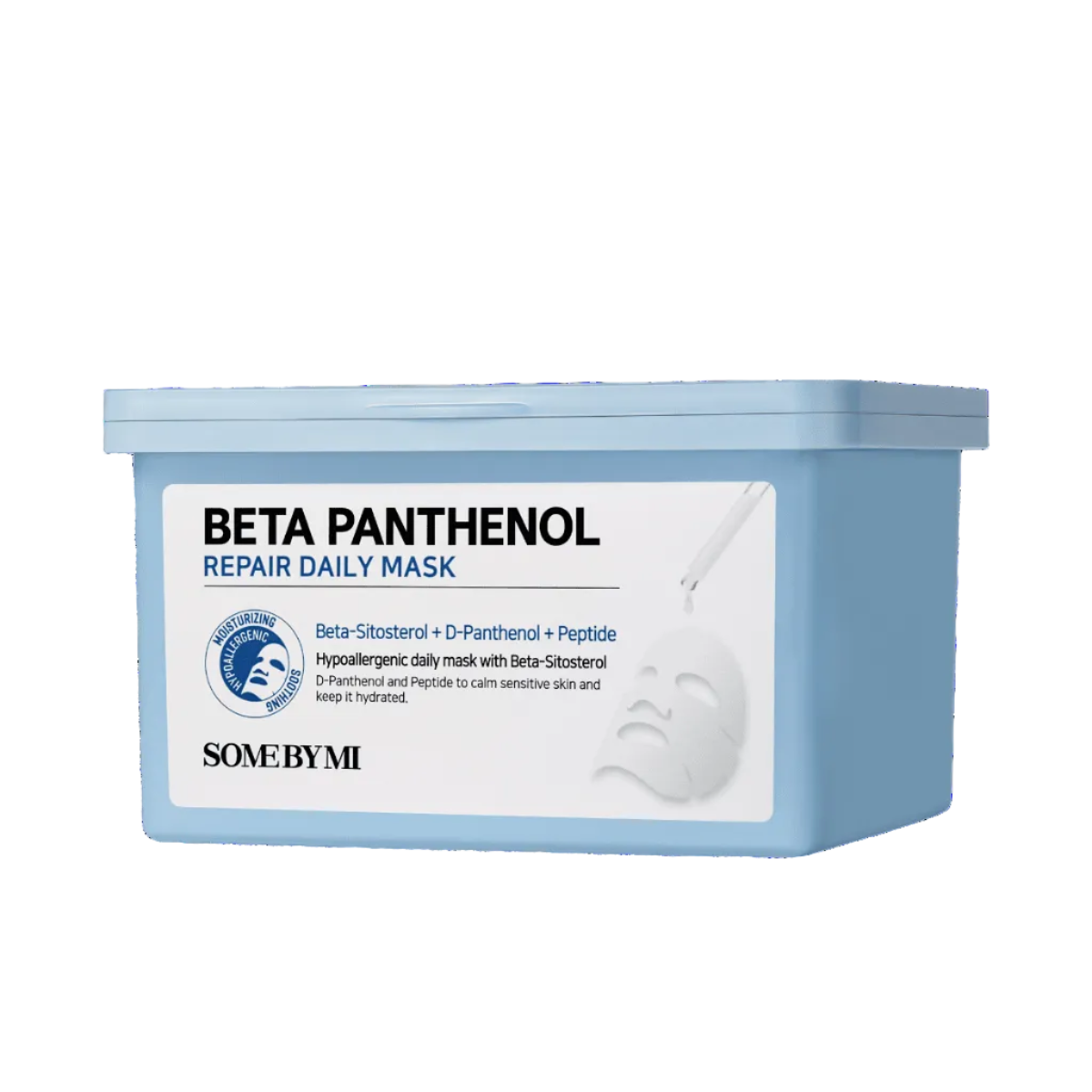 Some By Mi Beta Panthenol Repair Daily Mask – beruhigende, feuchtigkeitsspendende Tuchmaske mit Beta‑Panthenol für empfindliche, geschädigte Haut, Produktfoto bei Chic & Glow.