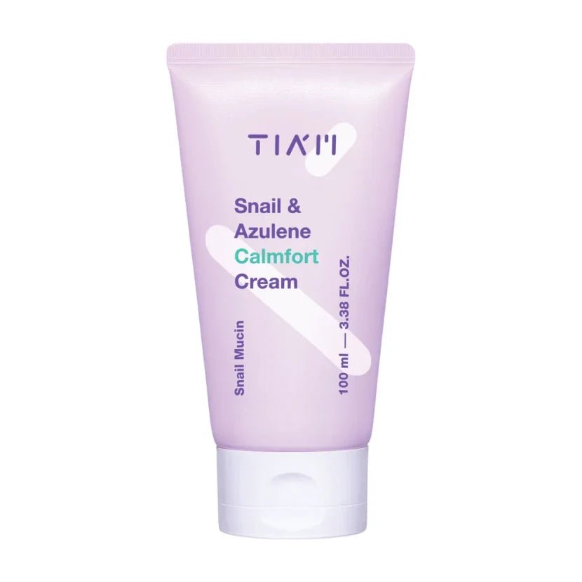 TIA’M Snail & Azulene Calmfort Cream – beruhigende Repair‑Creme mit Snail & Azulene für empfindliche, gereizte Haut, Produktfoto bei Chic & Glow.