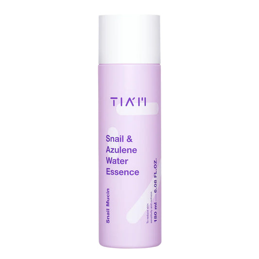TIA’M Snail & Azulene Water Essence – Frontansicht der beruhigenden Feuchtigkeits‑Essenz mit Snail & Azulene, Produktfoto bei Chic & Glow.